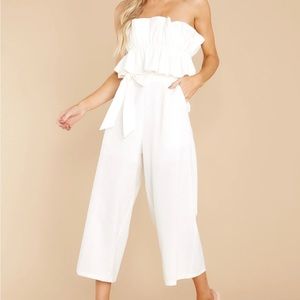 Red Dress “Can You Believe This White Jumpsuit”